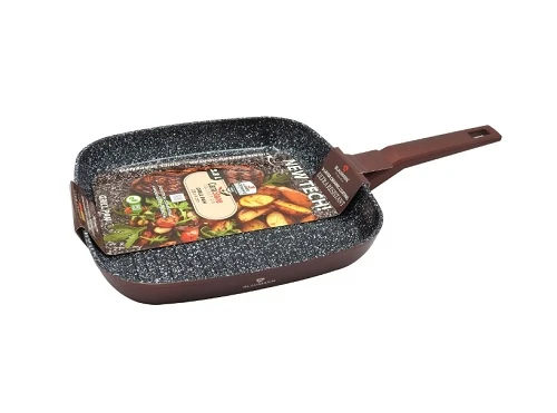 Tigaie grill aluminiu turnat Blaumann Cerastone 28x4cm